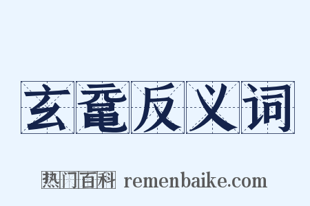 玄鼋反义词是什么意思的图片